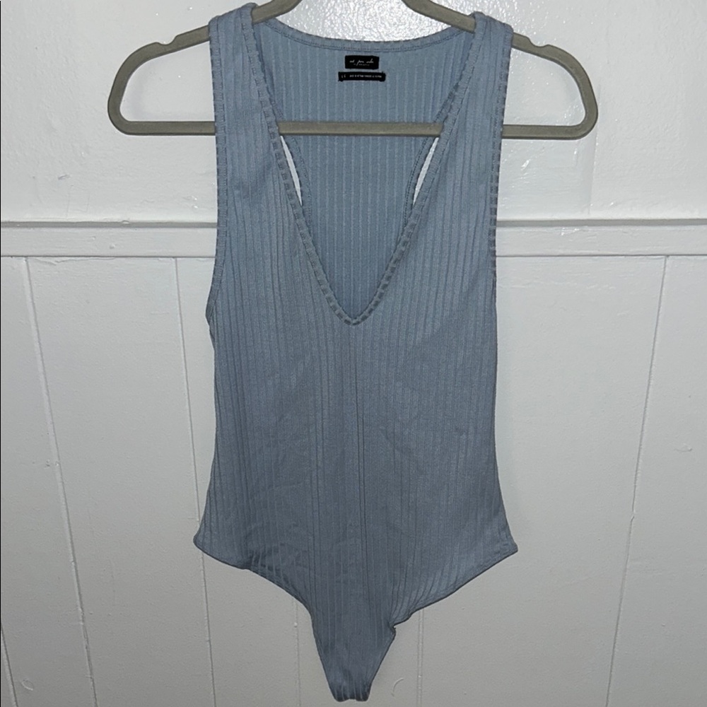 Urban Outfitters Blue Ribbed Bodysuit